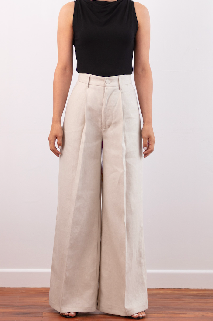 High waisted linen trousers best sale